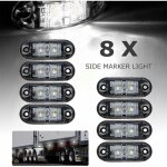 Rhg 8pcs indicateurs led lat�rales feux de gabarit position d'�clairage avant arri�re c�t� lampe 12 v ...