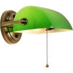 Rhg bankers applique murale en verre vert traditionnel europ�en vintage classique avec abat - jour r�tro ...