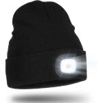 Rhg bonnet unisexe avec lumi�re, lampe frontale led mains libres rechargeable par usb, cadeau d'hiver ...