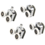 Rhg ensemble de roulettes pour porte de douche (4 pi�ces) - deux roues - ovale - papillon (23 mm)