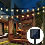 Rhg guirlande solaire jardin, 6. 5 m 30 boules de cristal �tanche guirlande lumineuse led, 8 modes d'ext�rieur ...