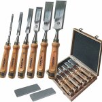 Rhg jeu de ciseaux � bois, comprend 6ciseaux, 2pierres � aiguiser et un coffret, pour d�butants et professionn ...