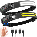 Rhg lampe frontale led ultra puissante, 2000 lumens �clairage 230� torche frontale rechargeable usb capt ...