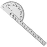 Rhg rapporteur d'angle en acier inoxydable, goniom�tre � t�te ronde, r�glable 180 degr�s pour ing�nieurs ...