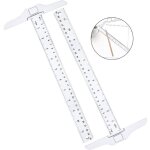 Rhg r�gle en plastique t, double �chelle pour dessin et bureau, 30 cm, 2 pi�ces