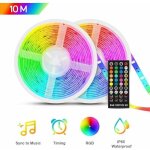 Rhg ruban led 10m etanche, bande led rgb5050 12v, multicolore ip65 avec fonction mucial chronom�trage, ...