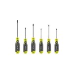 Rhsds6pc jeu de tournevis magn�tiques embouts magn�tiques antid�rapants 6 pi�ces - ryobi