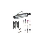Ribimex - meuleuse droite pneumatique avec accessoires en mallette pour compresseur
