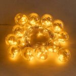 Rideau led lumineux avec boules (4, 70 m) biro sklum pvc - blanc chaud