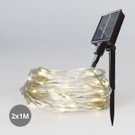 Rideau led solaire lumineux 2x1m lumi�re chaude