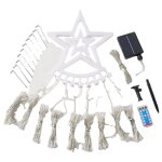 Rideau lumineux avec etoile, 350 led guirlande lumineuse sapin de noel, 8 modes d'eclairage, decoration ...