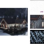Rideau lumineux � gla�ons led 10m 400led blanc froid 8fonctions - guirlande lumineuse noel - rideau lumineux ...