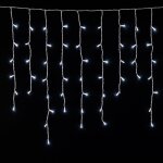Rideau lumineux led ettroit 200, 5 m, lumi�re blanche, c�ble blanc, ip65, extensible, effet flash, avec ...