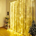 Rideau lumineux led uab 3m x 3m, aliment� par batterie, 8 modes, t�l�commande �tanche pour mur de fen�tre, ...