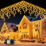 Rideau lumineux noel exterieur, 5m 200 led connectable guirlande lumineuse exterieure, 8mode economie ...