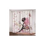 Rideaux occultants isolant thermiques blanc rose jaune papillon fe 1 pices chambre enfant bebe fille ...