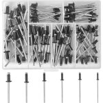 Rivets aveugles, rivet aveugle en aluminium, kit de rivets aveugles noirs, rivet en mtal avec etui de ...