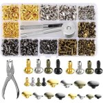 Rivets en cuir 480 ensembles de double rivet goujons tubulaires en mtal rivets de remplacement rparations ...