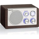 Hra1245nwd radio portable vintage fm analogique , haut - parleur 16w, radio rtro compacte bois - bois ...