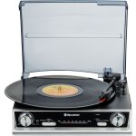 Ttr - 8634 platine vinyle 33 / 45 / 78 tr / min, radio fm, haut - parleurs intgrs sortie rca noir - ...
