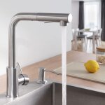 Robinet cuisine douchette avec 2 modes de pulv�risation, mitigeur cuisine avec douchette extractible ...