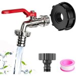 Robinet cuve 1000l alliage de zinc, recuperateur eau de pluie vanne, raccord ibc reservoir raccordement, ...