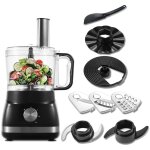 Robot culinaire topstrong robot culinaire 800 w, hachoir multifonction noir 2 l, robot culinaire compact, ...