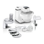 Robot p�tissier bosch serie 2 - 700 w - 4 vitesses - 3, 8 l - 3 disques - hachoir a viande - blanc