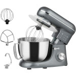 Robot p�tissier - homcom - 1300 w 4, 5 l - bol d'acier inoxydable, 6 + p vitesses et pulse, t�te inclinable ...