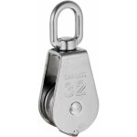 Robuste poulie  corde ra simple avec emerillon pivotante en inox pulley block charge max. 35 - 1000 ...