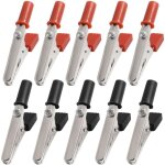 Plastic handle test probe metal alligator clips wiring clip long and short handle positive and negative ...