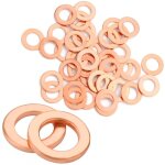 Rondelles metal joint cuivre vidange m6 50pcs rondelles pour gonds de porte, plates joint bouchon vidange ...