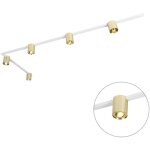 Rondoo up - syst�me sur rail spot luminaire plafond, plafonnier compatible pour led - 5 lumi�re - l 285. ...