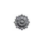 Rosace fleur en fonte - diam�tre 85mm - fer forg� � visser avec taraudage m5 (4, 2mm) deco fer forge