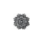 Rosace avec d�tail floral en fonte - diam�tre 55mm - � visser avec taraudage m5 (4, 2mm) - deco fer forge ...