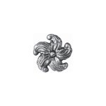 Rosace avec motif floral estamp� - diam�tre 68mm �paisseur 10mm - fer forg� - � souder deco fer forge ...