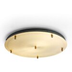 Rosace plafond ronde laiton ip20 alice ? base pour suspension moderne, 6 trous, connexion centrale, installati ...
