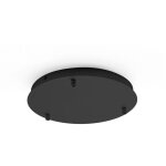 Rosace ronde en mtal alice noire ip20 pour suspensions - base de plafond moderne, connexion 3 trous, ...