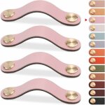 Rose, 128mm)4pcs poigne meuble cuir, bouton porte placard poignee cuir bouton de tiroir, poignee de ...
