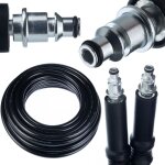 Rosfix tuyau haute pression 10m quick connect ? nylon renforc�, 200 bar, 60�c r�sistant � l?abrasion ...
