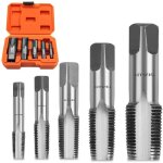 5pcs tarauds npt pour tuyauterie, 3 / 4', 1 / 2', 3 / 8', 1 / 4', 1 / 8', filetage manuel en acier au ...
