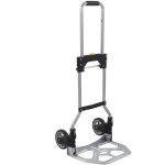 Rosvola - chariot diable pliable leger telescopique charge 70kg en aluminium argent - noir avec 2 roues ...