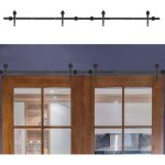 Rosvola - porte coulissante 10ft / 140cm , quincailleri kit de rail pour porte coulissante, ensemble ...