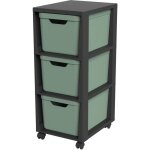 Jive tour de tiroirs  roulettes 3x 16l vert - rotho