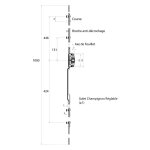 Roto - crémone à galets champignons pour coulissant pvc - fouillot (mm) : 7 Roto - crémone à galets champignons pour coulissant pvc - fouillot (mm) : 7