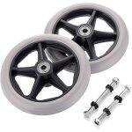Roues avant de remplacement pour fauteuil roulant (paire de 2), universelles, accessoire gris pour fauteuil ...