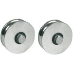 Roue � gorge pour portail - 120 mm - acier zingu� - lot de 2 - 2 roulements � billes