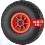 Roue increvable pour brouette 10  -  260 mm - axe 20 mm - haute rsistance - caoutchouc densifi - charge ...