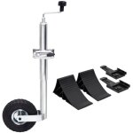 Roue jockey 48 mm avec 1 pince divisée et des cales de roue Roue jockey 48 mm avec 1 pince divisée et des cales de roue