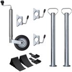 Roue jockey 48 mm avec 2 tubes de support et 3 pinces divis�es vidaxl